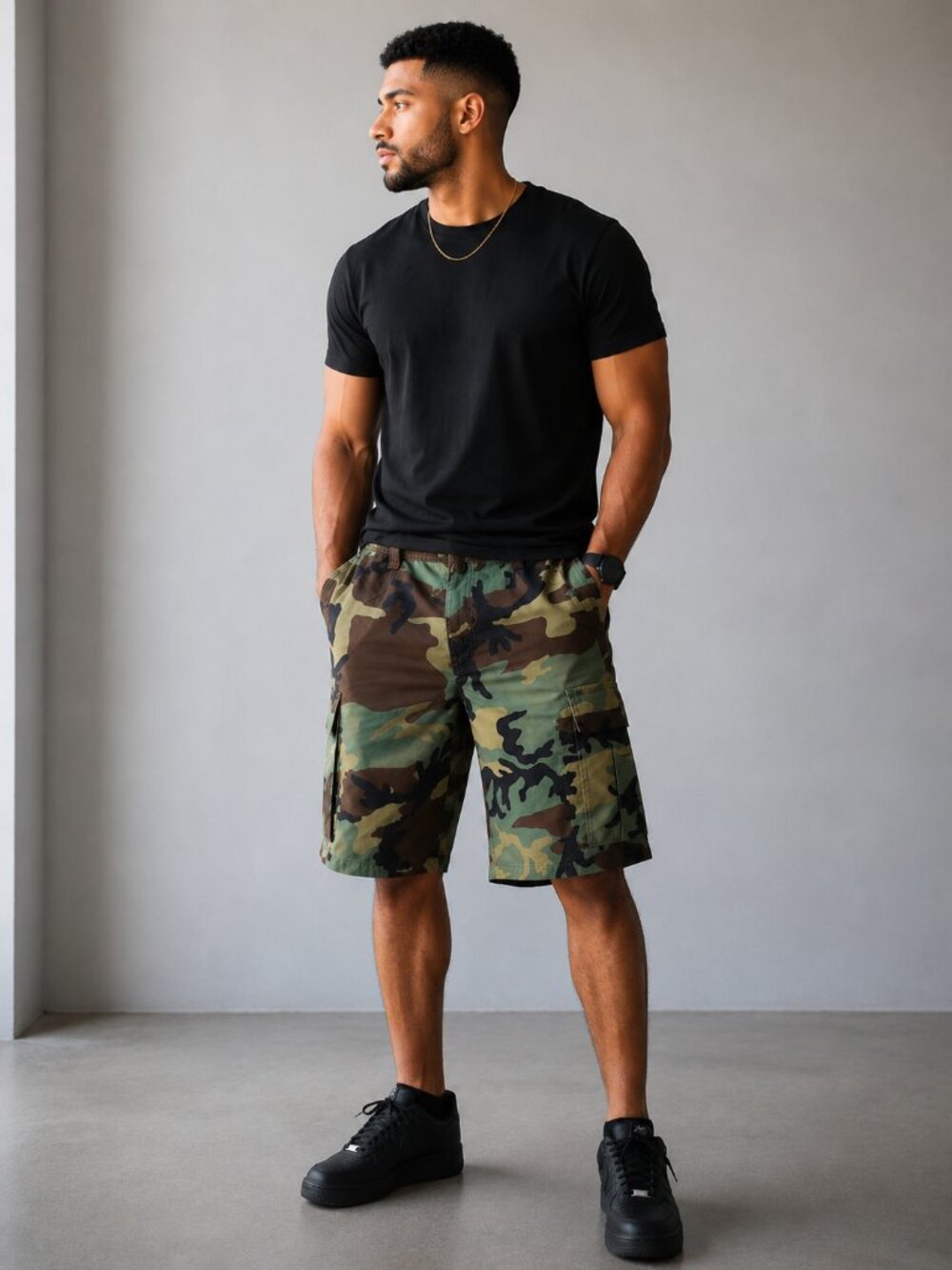 Rothco Men’s Medium Woodland Camo BDU Cargo Shorts Military Tactical NWT